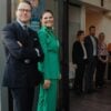 Swedish Crown Princess Victoria pictured in a stylish green power suit