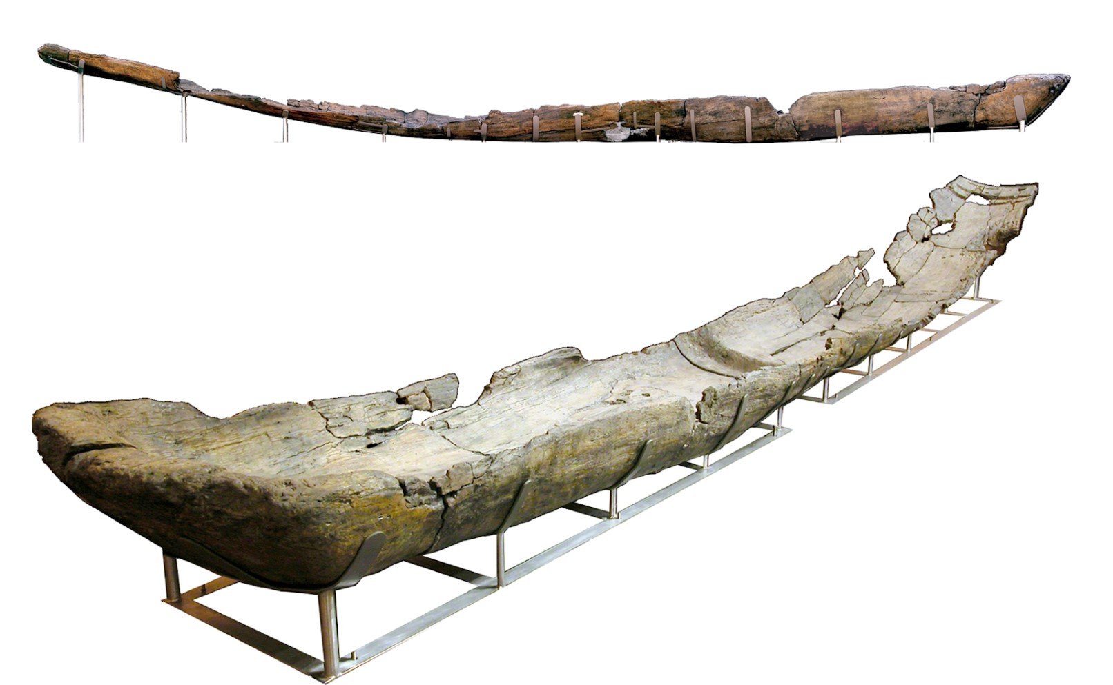 An image of one of the canoes discovered at the Italian site of La Marmotta